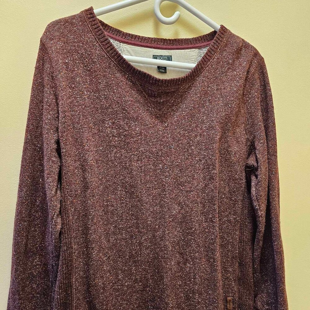 Roots Women's Burgundy Crew Neck Sweater